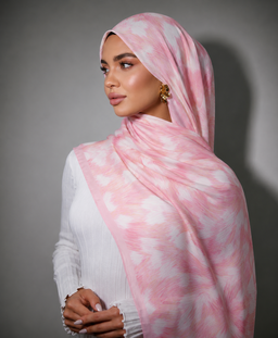 Abstract Cotton Voile Square Scarf