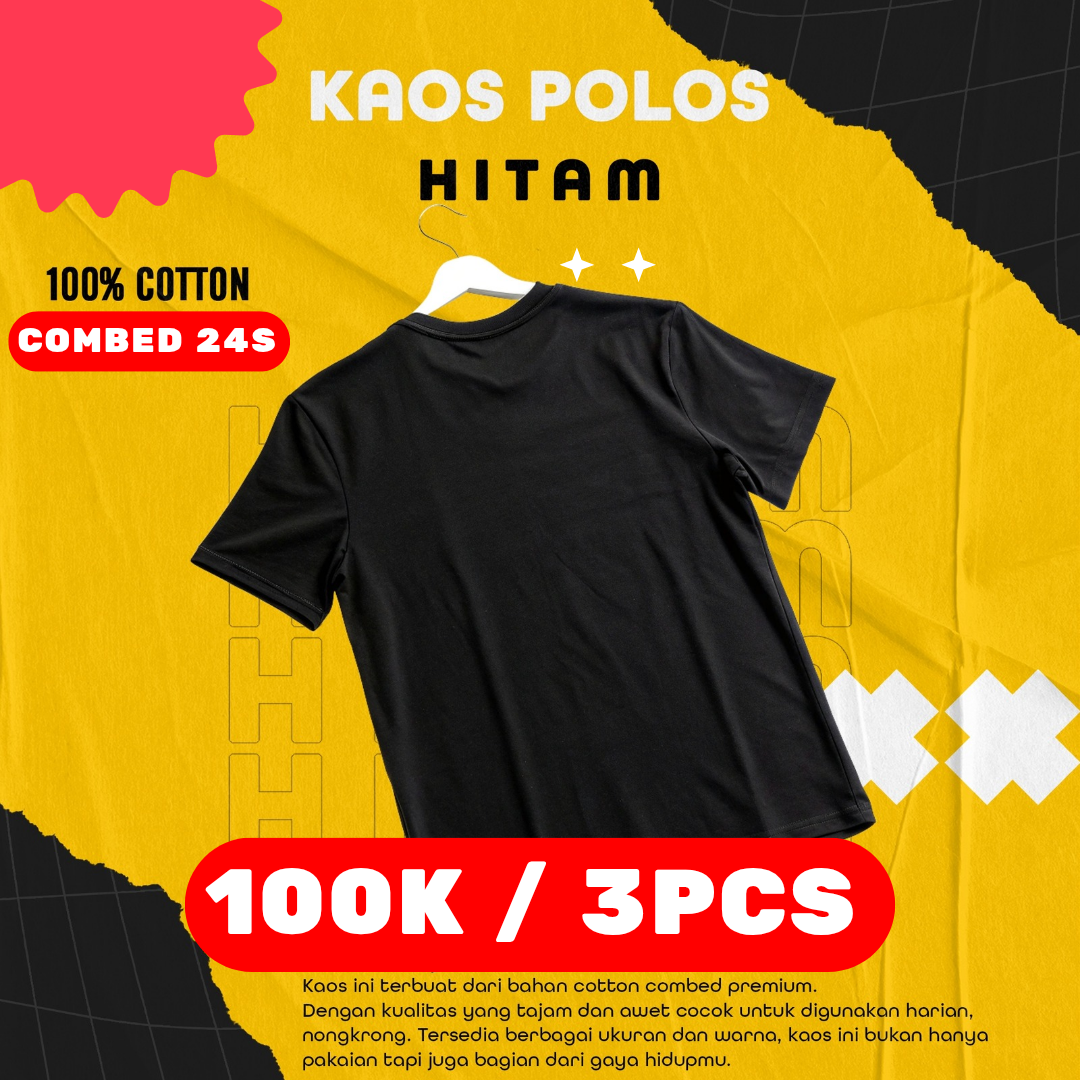 Hitam 24s Dewasa - Promo 100k/3Pcs