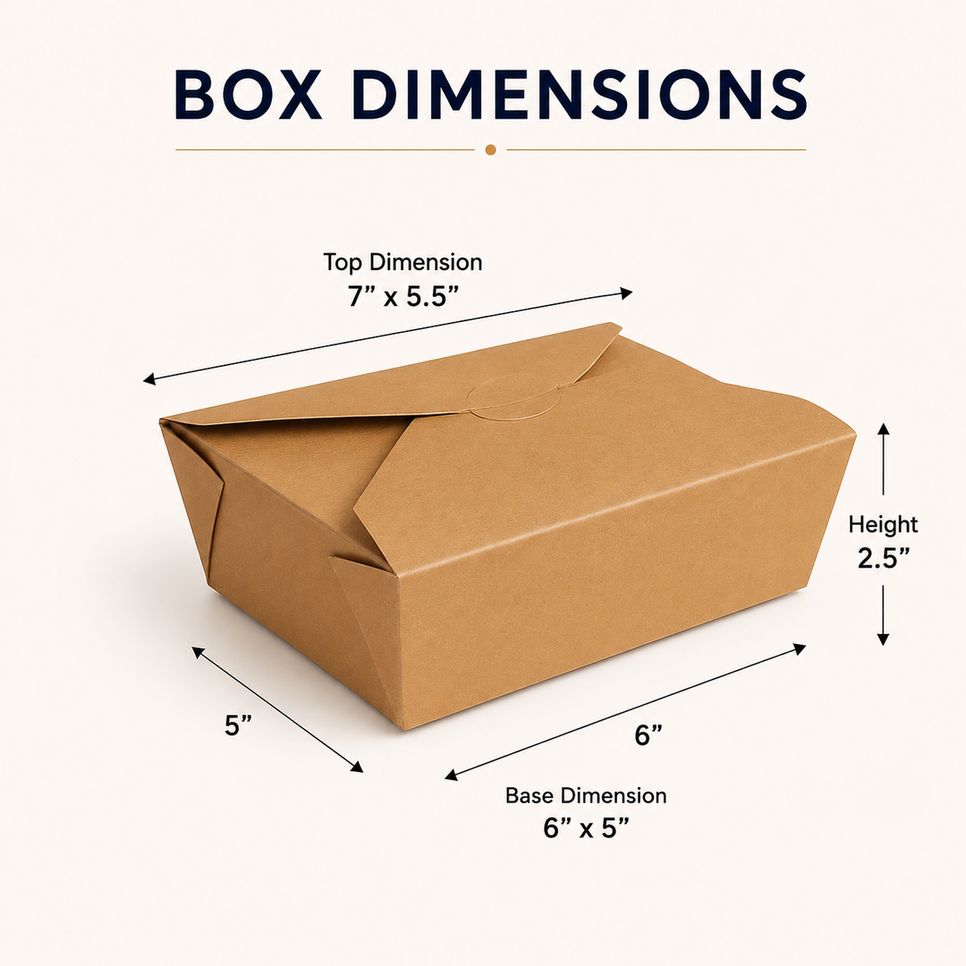 TAKEOUT LUNCH BOXES - ''KRAFT BROWN'' - 40oz | 1183ml