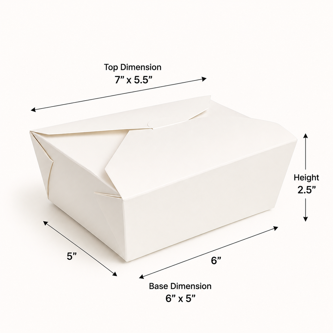 TAKEOUT LUNCH BOXES - ''PLAIN WHITE''/ 40oz - 1183m