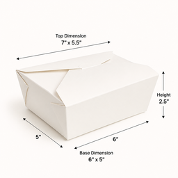 TAKEOUT LUNCH BOXES - ''PLAIN WHITE''/ 40oz - 1183m