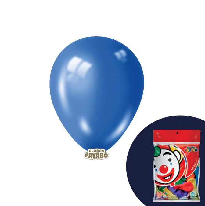 GLOBO #9 AZUL ROYAL PAYASO BSA C/50 PZS