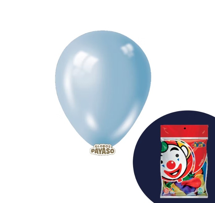 GLOBO #9 AZUL CIELO PAYASO BSA C/50 PZS_0