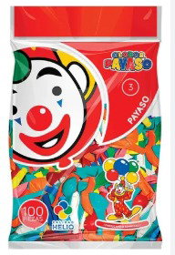 GLOBO #3 SURTIDO FIESTA PAYASO BSA C/100 PZS