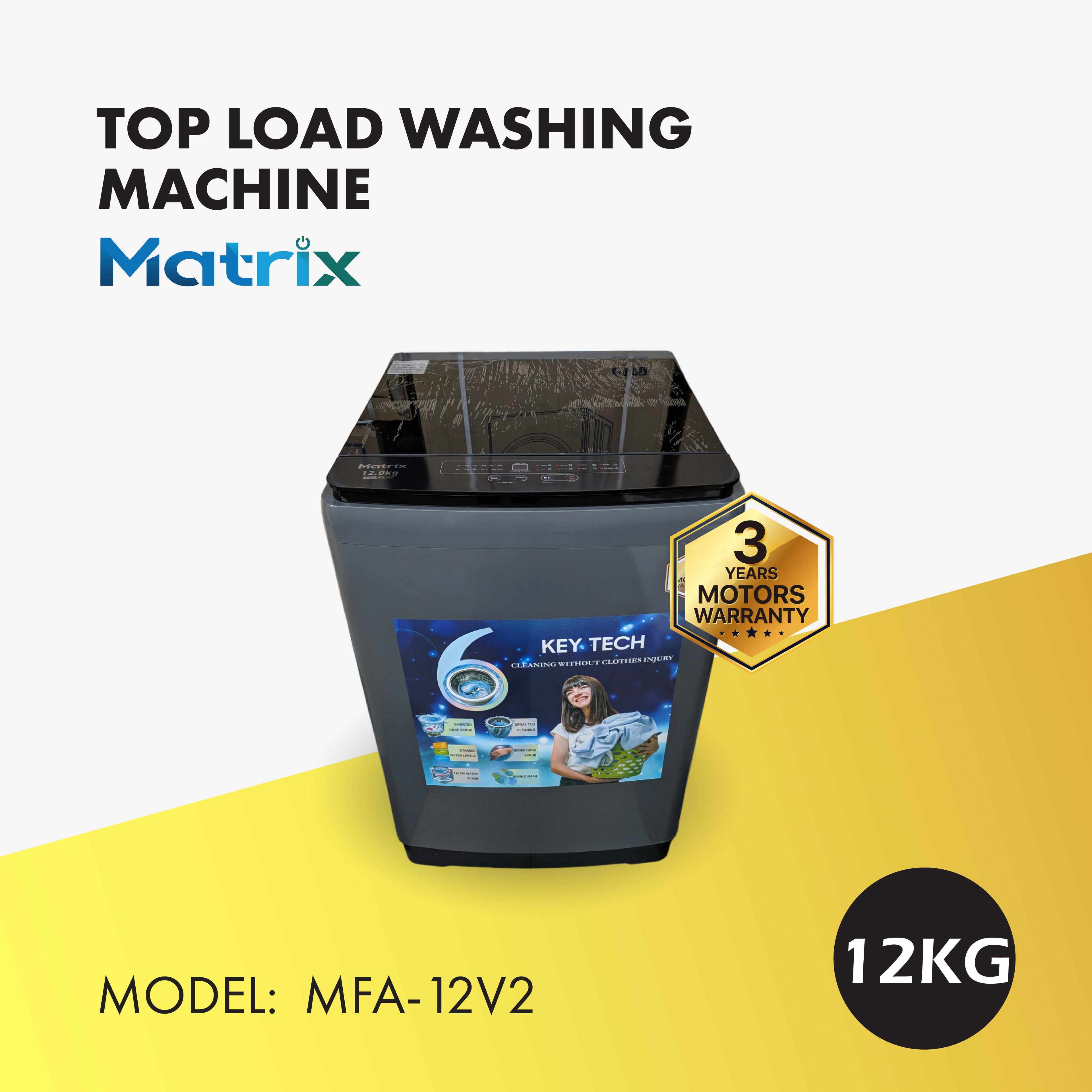 MATRIX FULLY AUTO WASHING MACHINE 12KG (MFA-12V2)