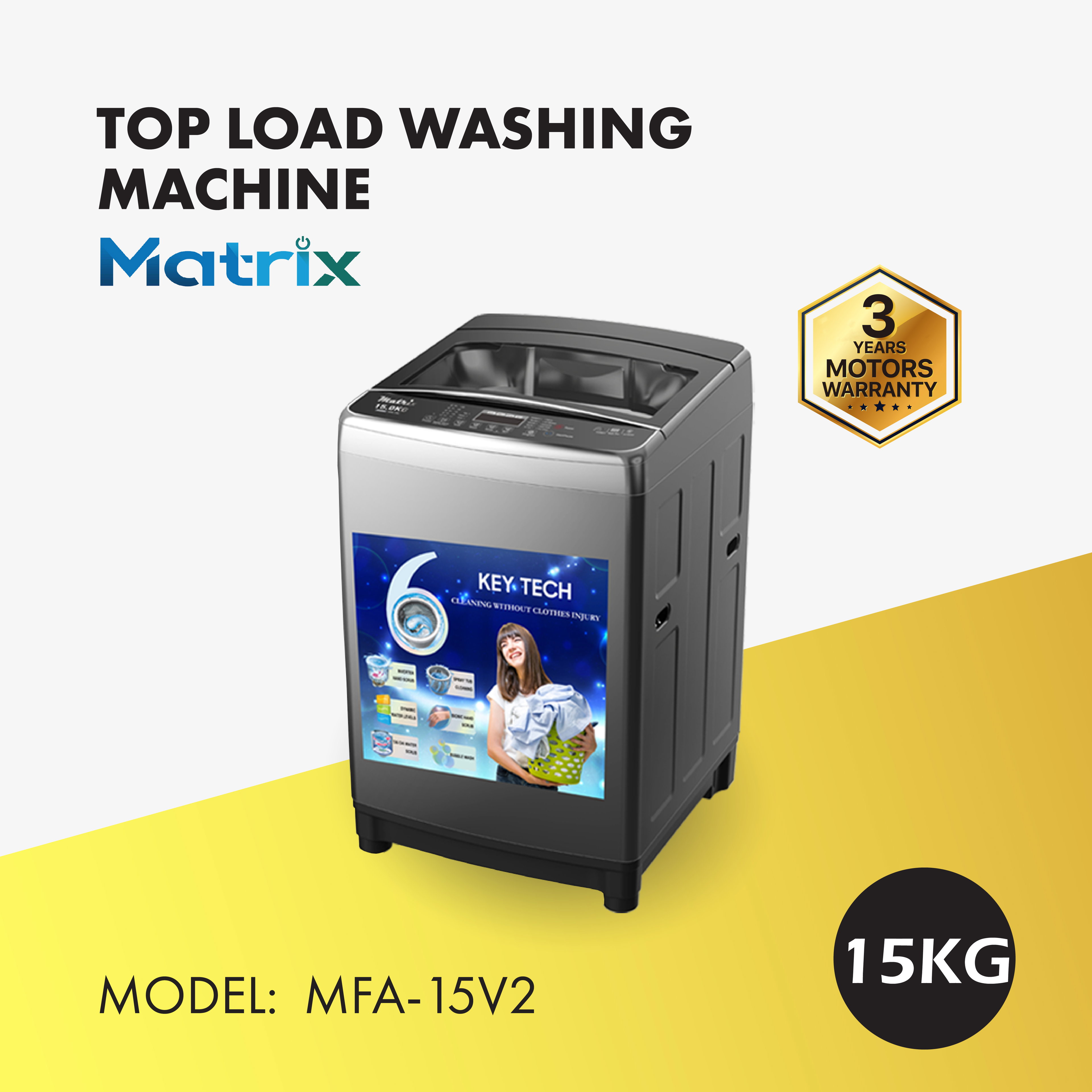 MATRIX FULLY AUTO WASHING MACHINE 15KG (MFA-15V2)