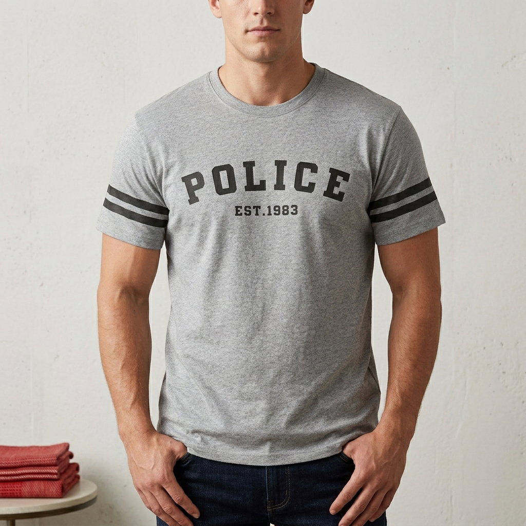 Police Brand Men's T-Shirt | Extra Size _1