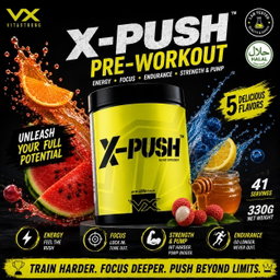 VITAXTRONG™ X-PUSH Pre-Workout Pro (41 Servings) | Energy • Focus • Endurance • Strength & Pump Performance Formula [VX]