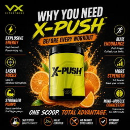 VITAXTRONG™ X-PUSH Pre-Workout Pro (41 Servings) | Energy • Focus • Endurance • Strength & Pump Performance Formula [VX]