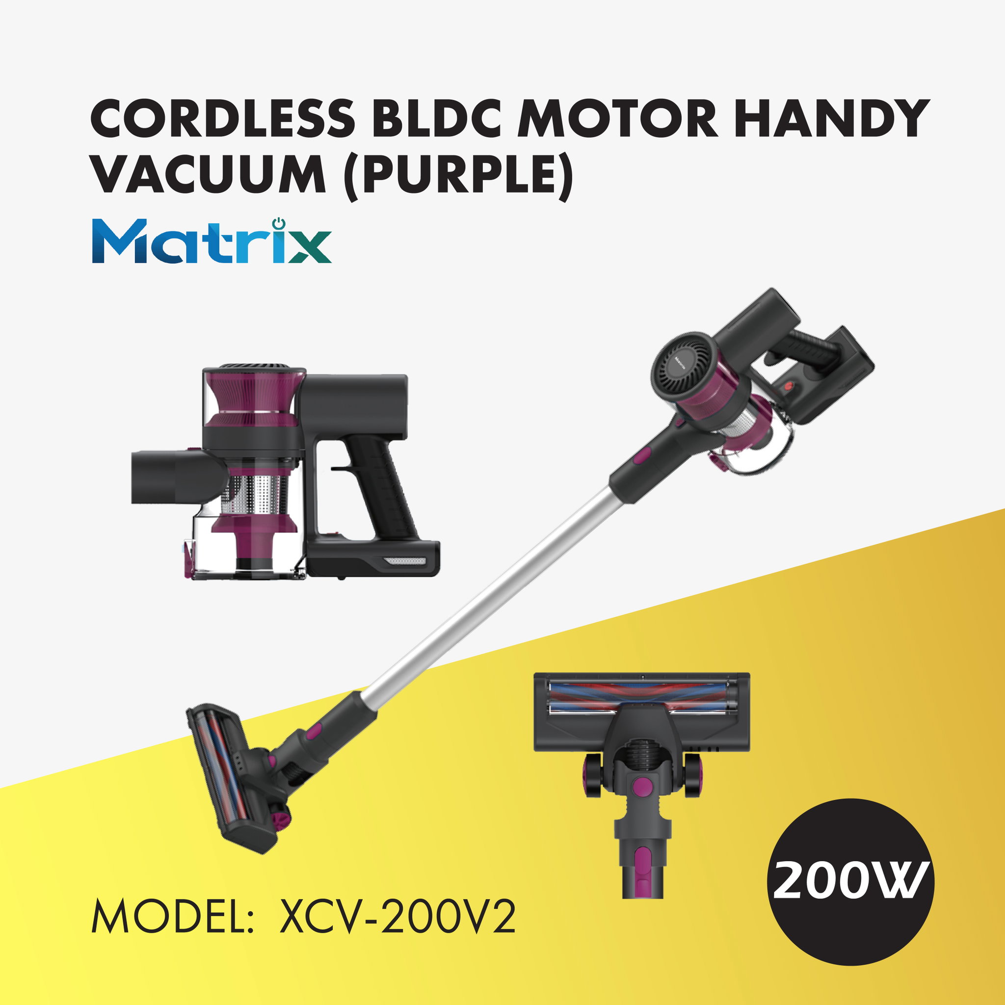 MATRIX CORDLESS BLDC MOTOR HANDY VACUUM XCV-200V2_0