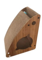 Emily pets Cat Scratcher