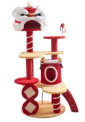 Emily pets Cat Tree  