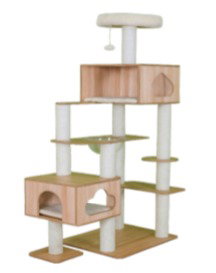  Emily Pets cat Tree with Morden Design and 2 Layer House Shape  _0