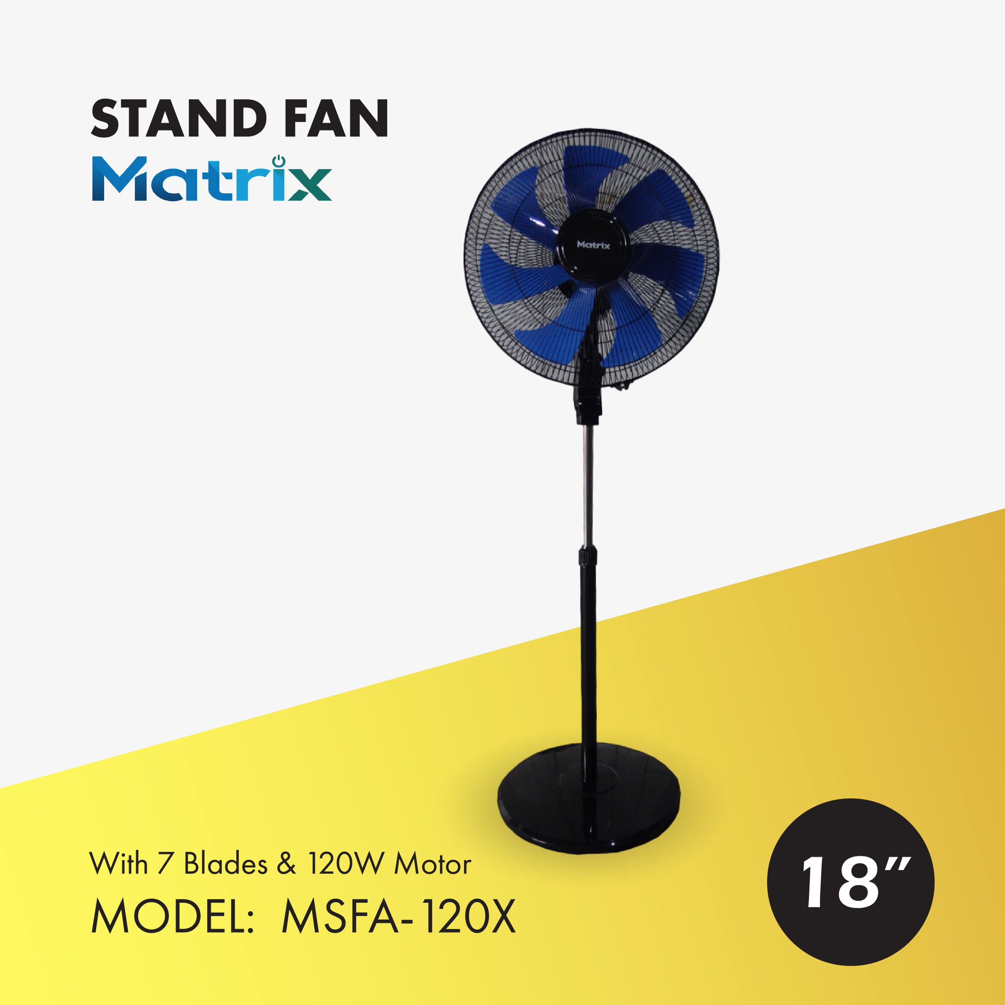 MATRIX HIGH SPEED STAND FAN 18" (MSFA-120X)_0