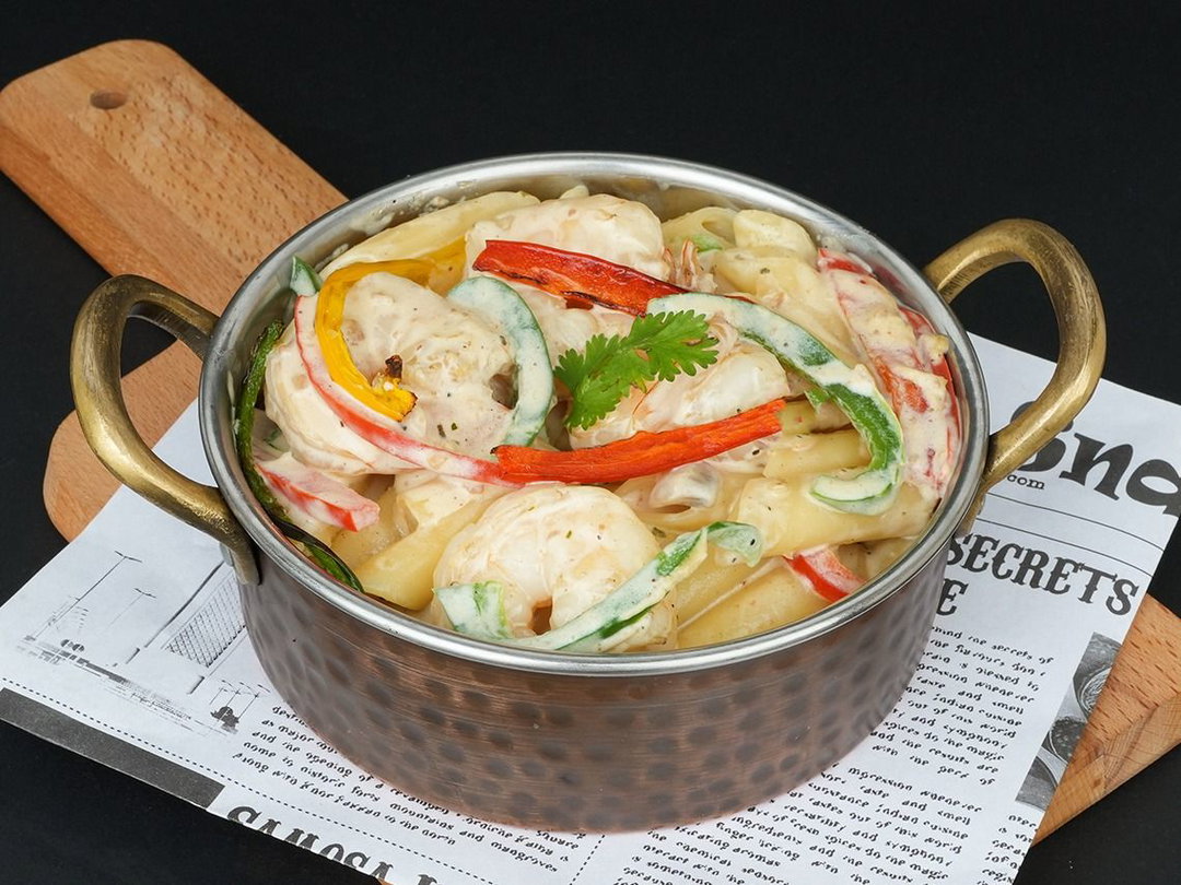 Shrimp masala pasta