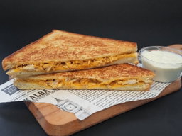 Toasted Chicken Masala With Cheese Sandwich
