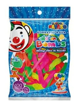 GLOBO #2 WATER BOMBS NEON PAYASO BSA C/100 PZS