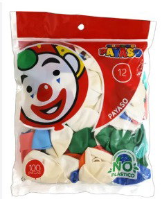 GLOBO #12 SURTIDO PAYASO BSA C/100 PZS