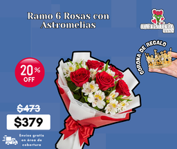 Ramo 6 Rosas con Astromelias
