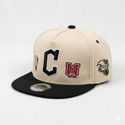 SnapBack Cleveland guardians noir et beige  streetwear ( ajustable)  100% coton 
