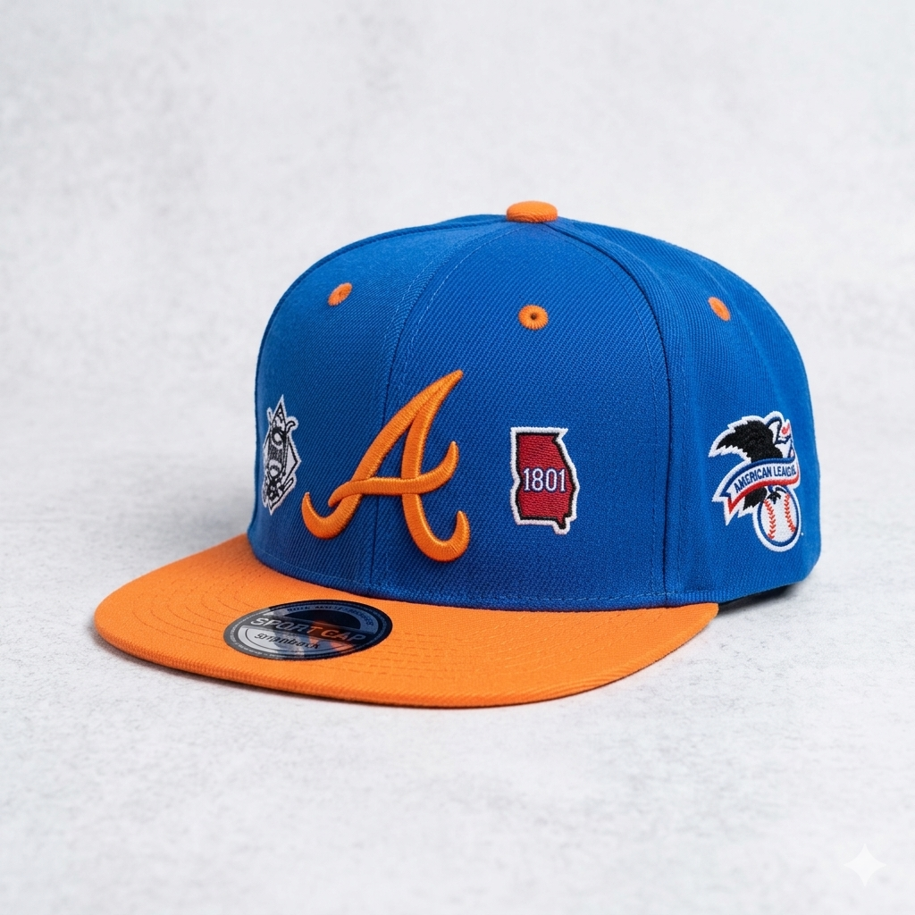 SnapBack des braves d’Atlanta bleu et orange ⚾️  streetwear ( ajustable)100% coton et unisexe 