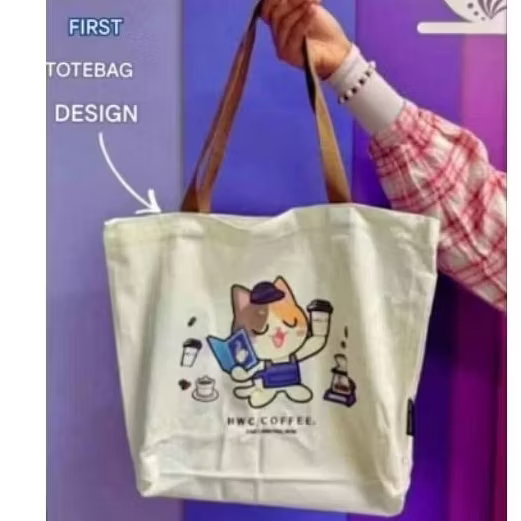 Hwc coffee lawak pasal meow tote bag_0