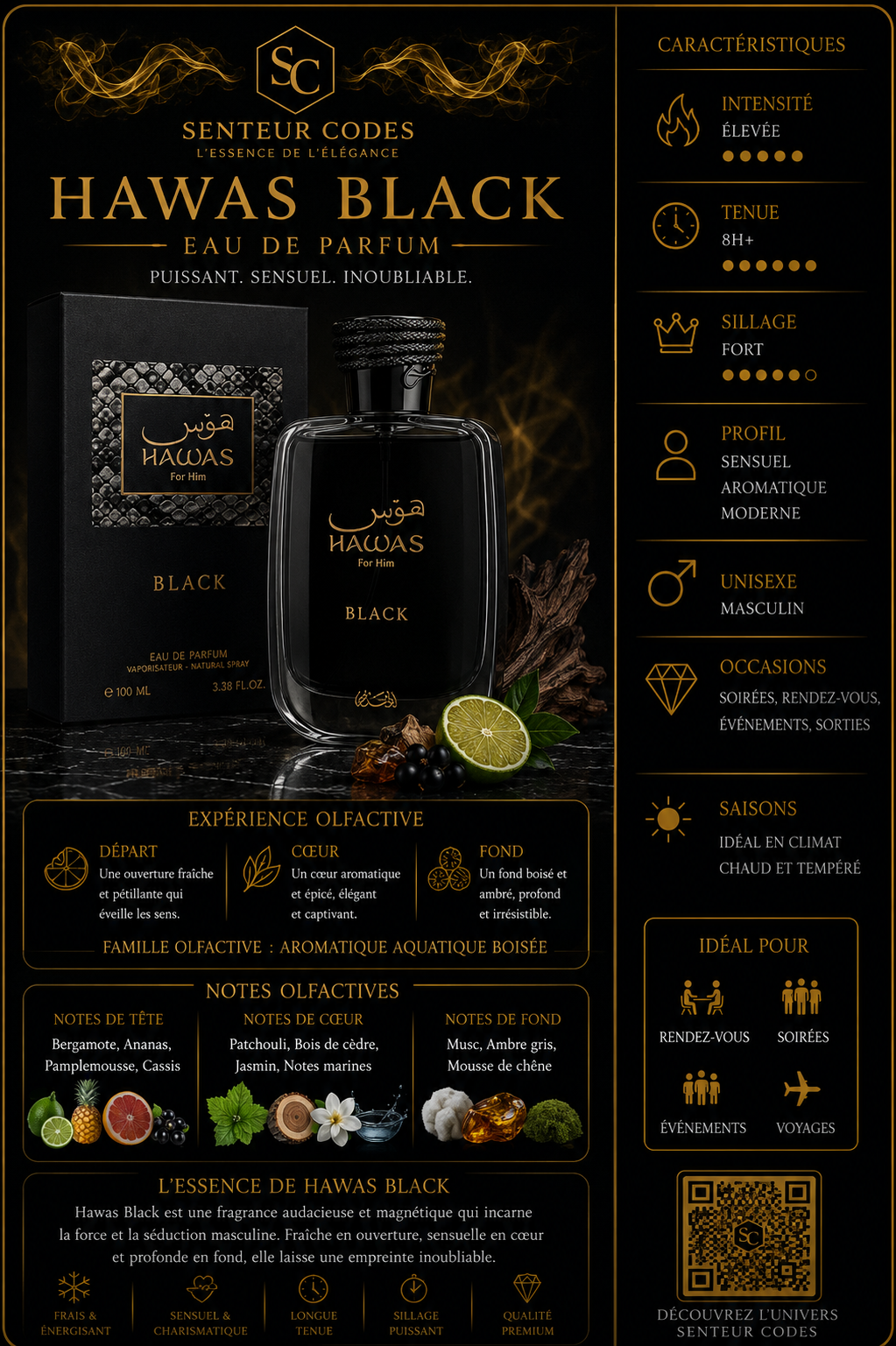 Rasasi Hawas Black Eau De Parfum 100ml_3