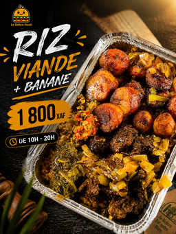 Riz viande + banane
