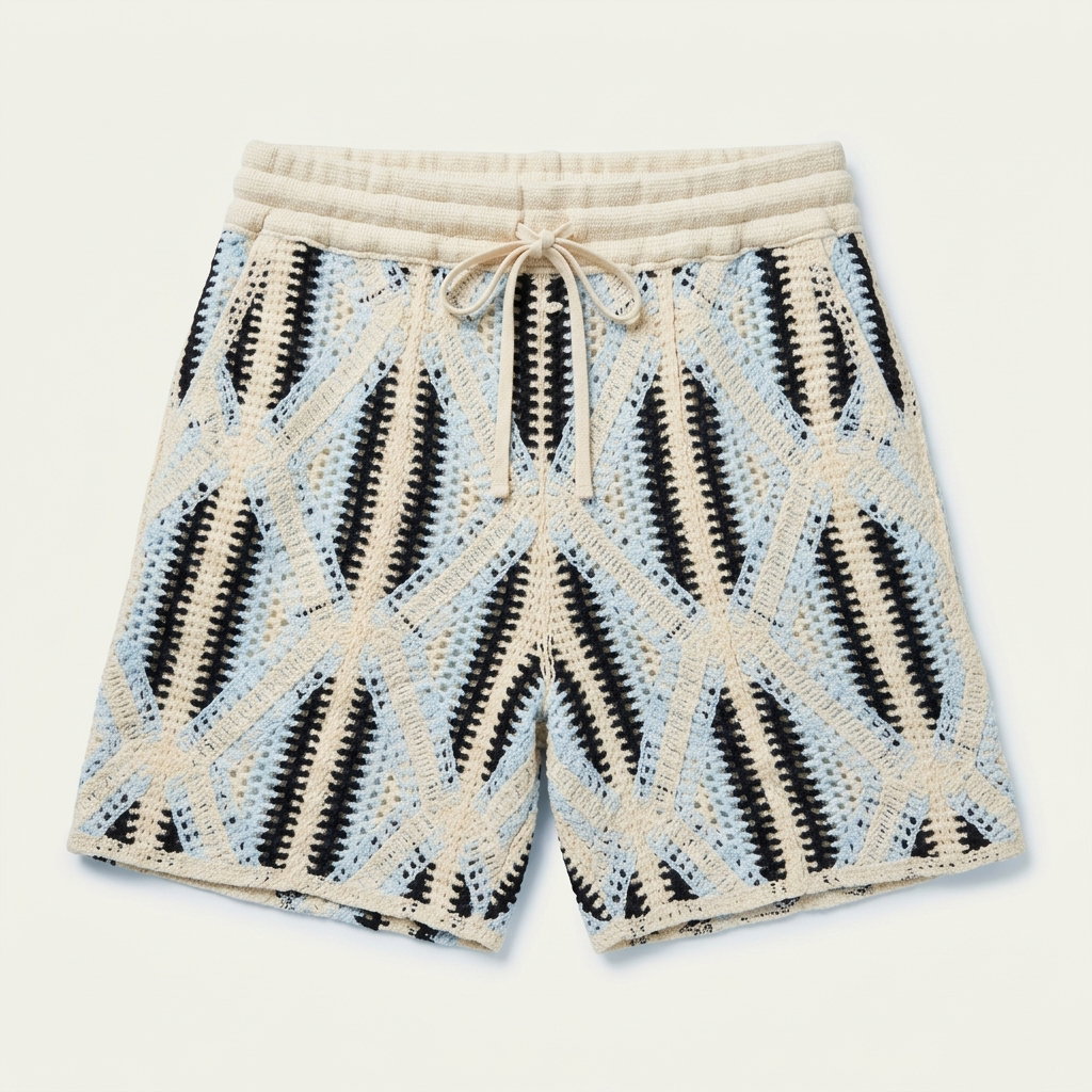Triangles Knit Short - Blue _0