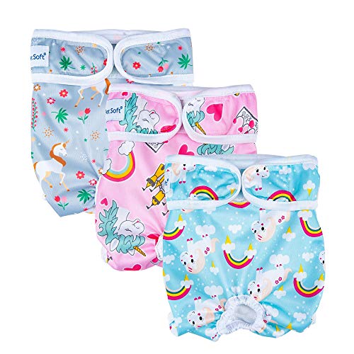  Pet Soft Washable Female Diapers (3 Pack) - Female Dog Diapers  _0