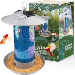  Emily Pets Solar Bird Feeder for Outdoor Hanging | Solar Lantern Light | Waterproof Copper Design  