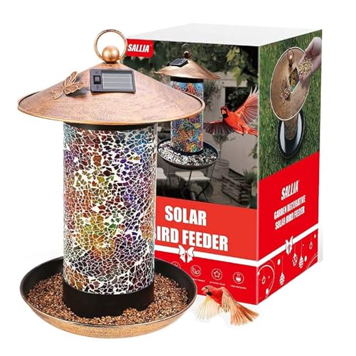 Emily Pets Solar Bird Feeder for Outdoor Hanging | Solar Powered LED Lantern Light | Waterproof