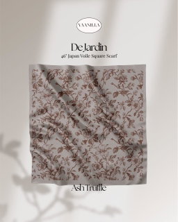 De Jardin Scented Japan Voile Square Scarf in Ash Truffle