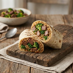 Beef Broccoli Rice Burrito