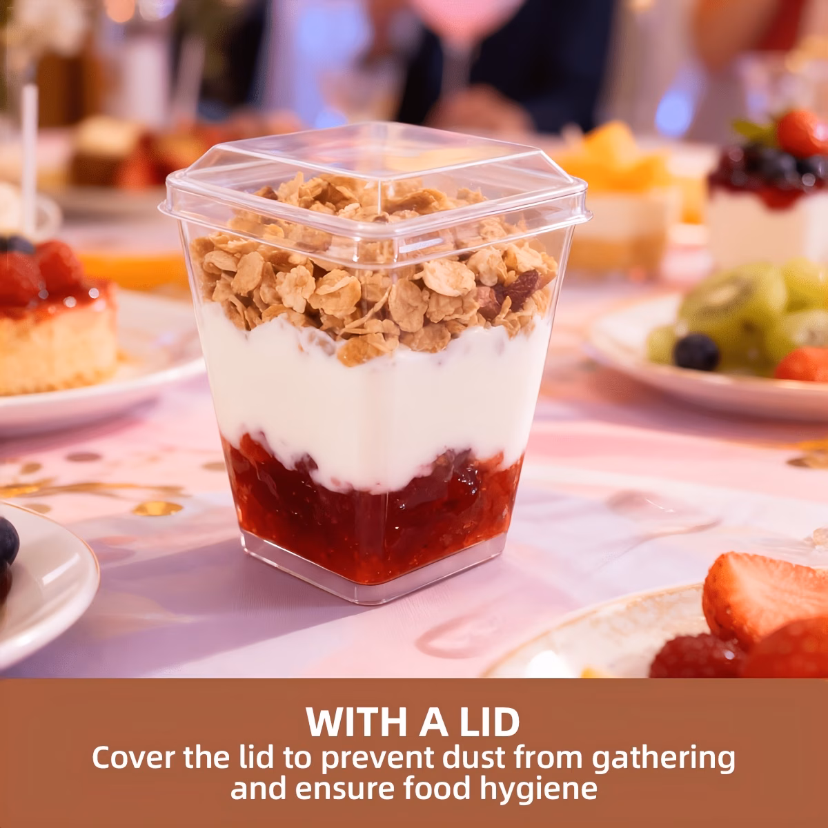 150ml Square Dessert Cup with Lid (pack of 10)_0