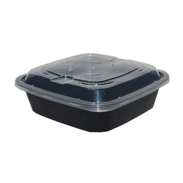 650mls square black container