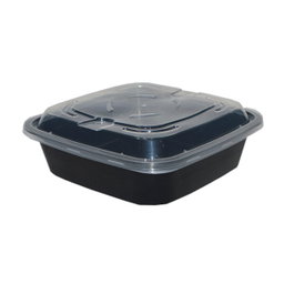 650mls square black container