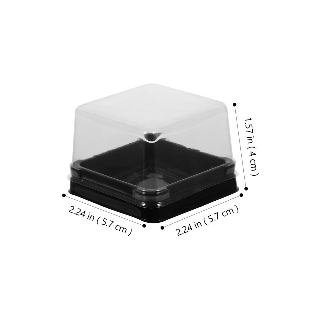Square Black Base and Clear Lid 