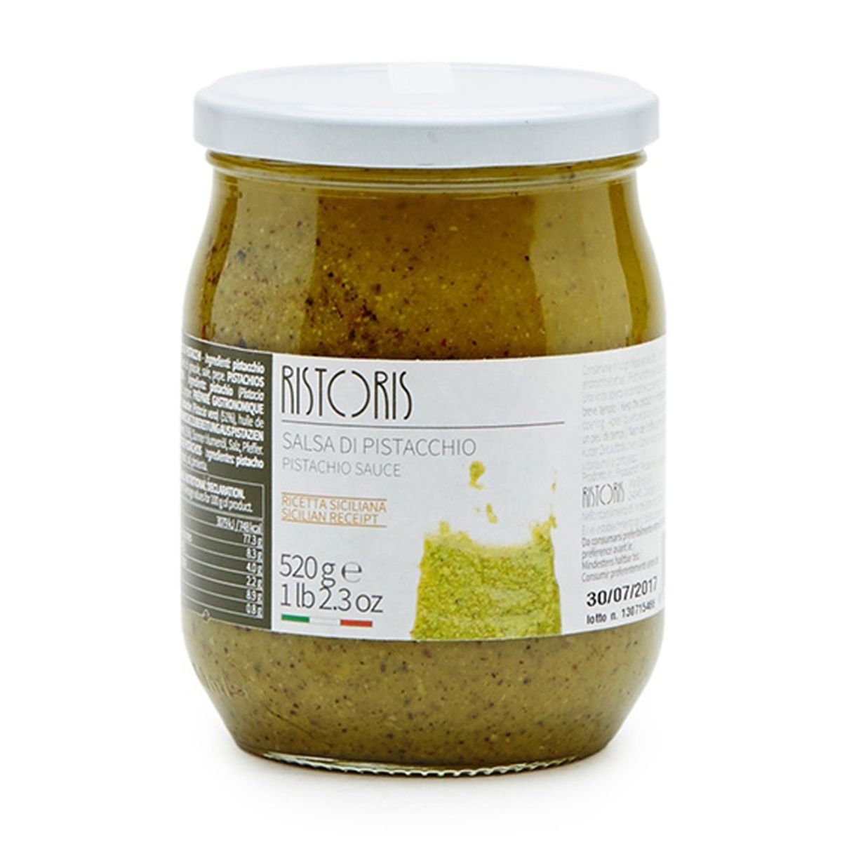 PISTACCHIO SAUCE SICILIAN RECIPE GLASS JAR 520G_0