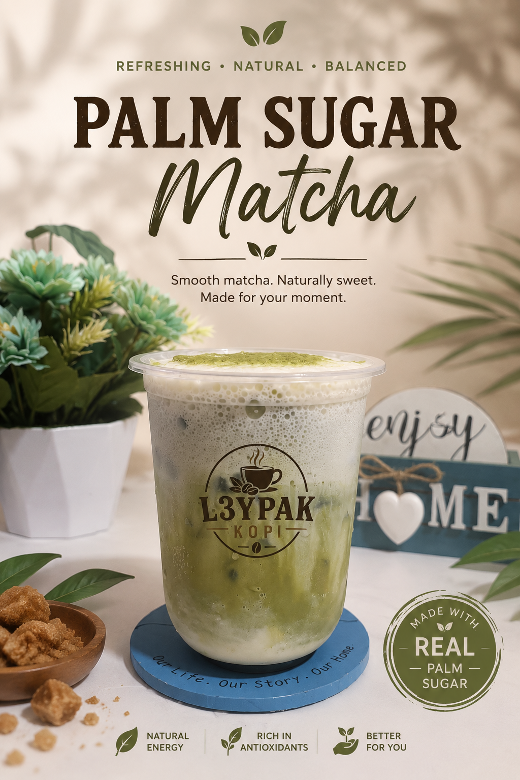 Iced Palm Sugar Matcha