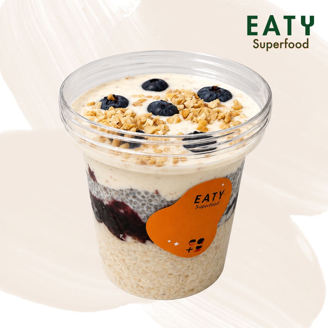 Blueberry Peanut Butter Overnight Oats (357kcal)_0