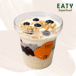 Blueberry Peanut Butter Overnight Oats (357kcal)