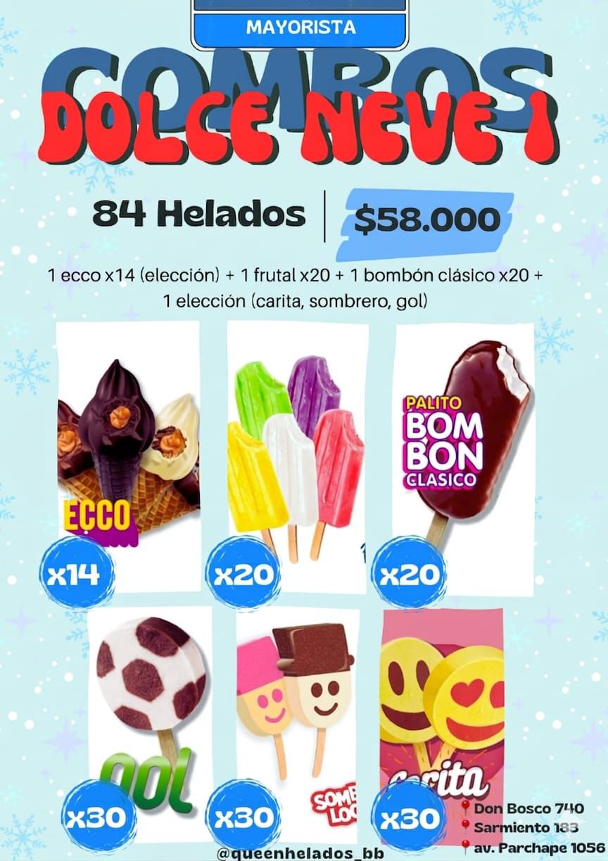 COMBO 1 - DOLCE NEVE - 84 Helados