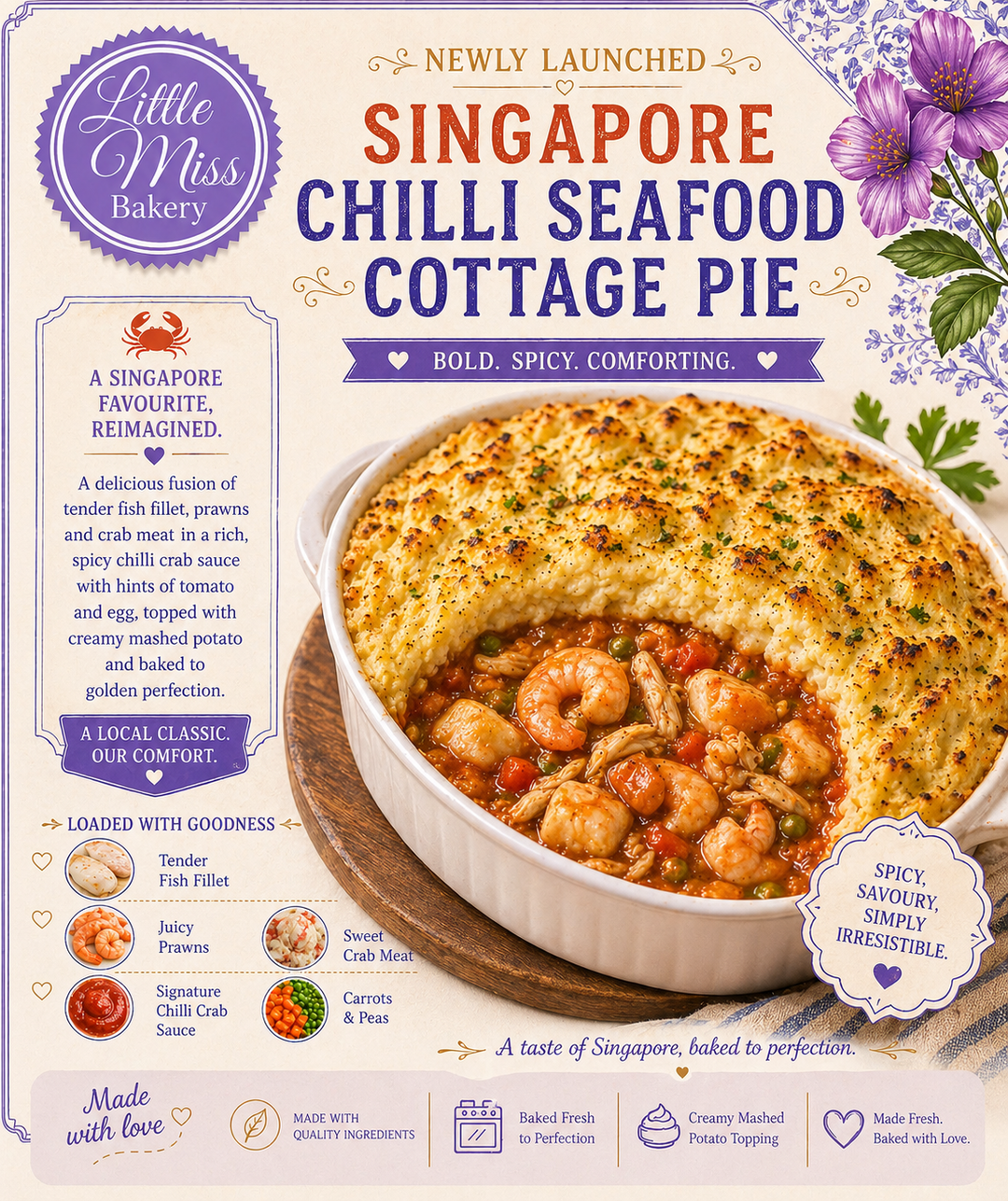 Singapore Chilli Seafood Pie