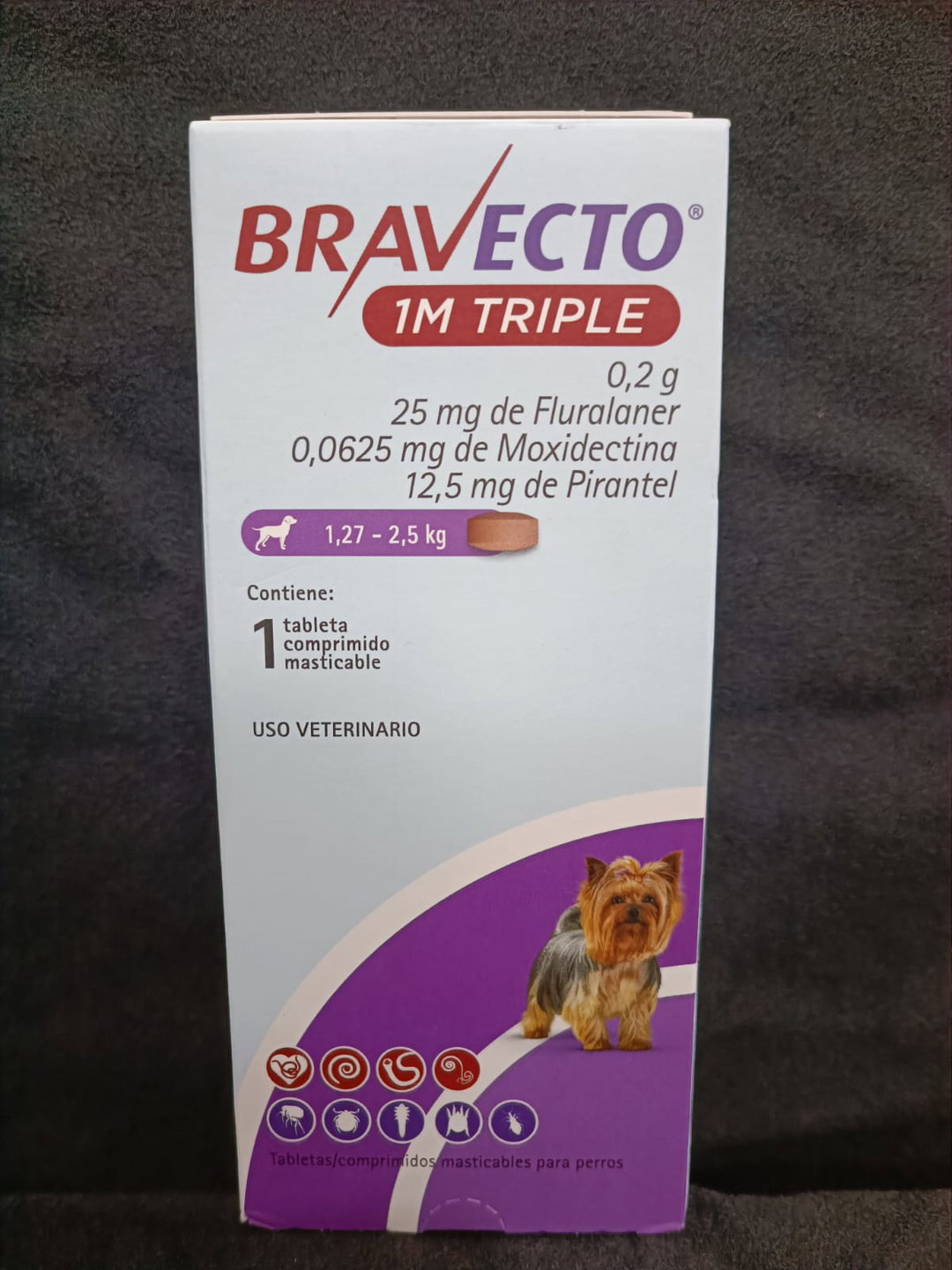 BRAVECTO 1M TRIPLE 1.27 – 2.5 KG 1TAB