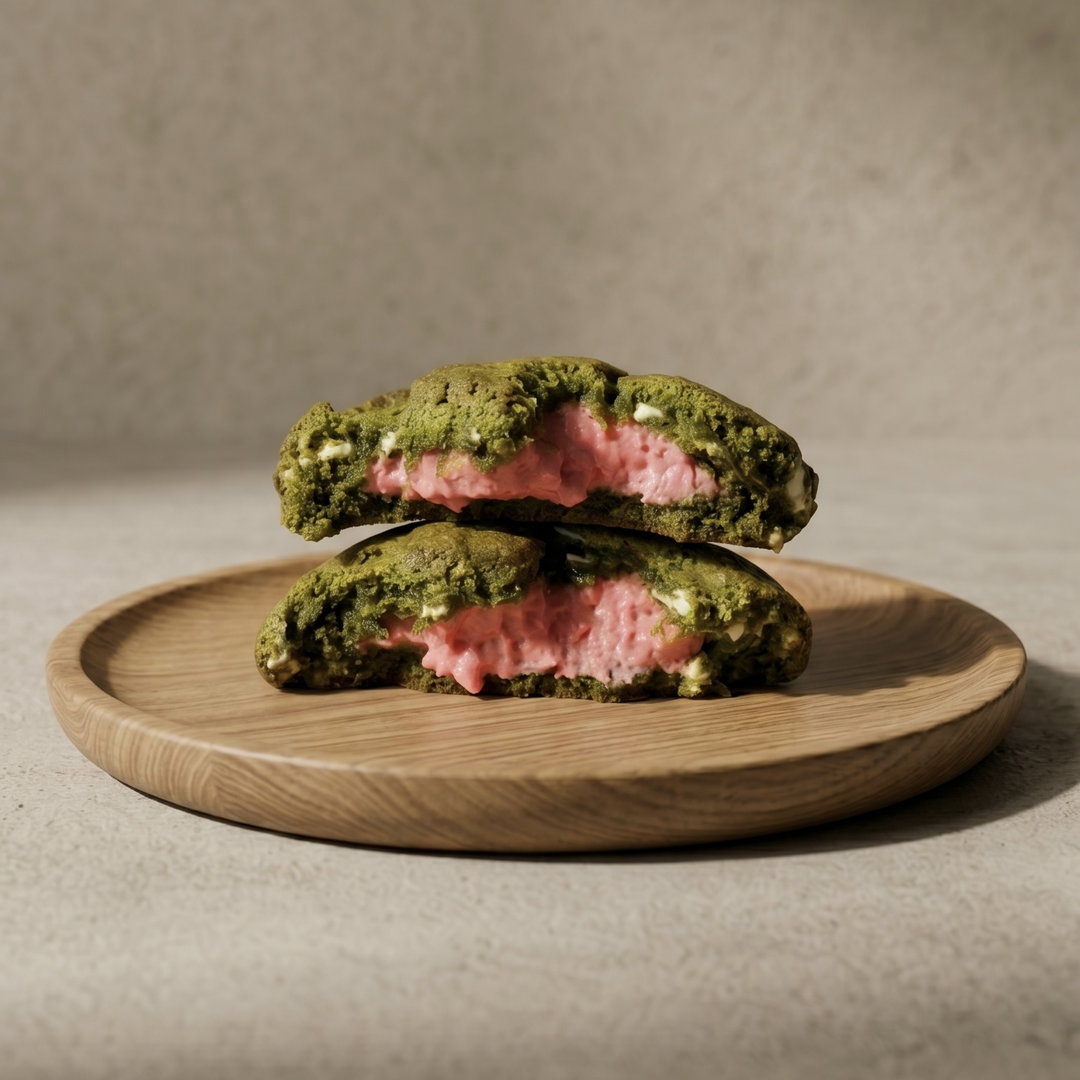 Matcha Strawberry Cheesecake Cookie