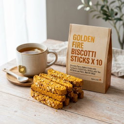 GOLDEN FIRE BISCOTTI STICKS X 10