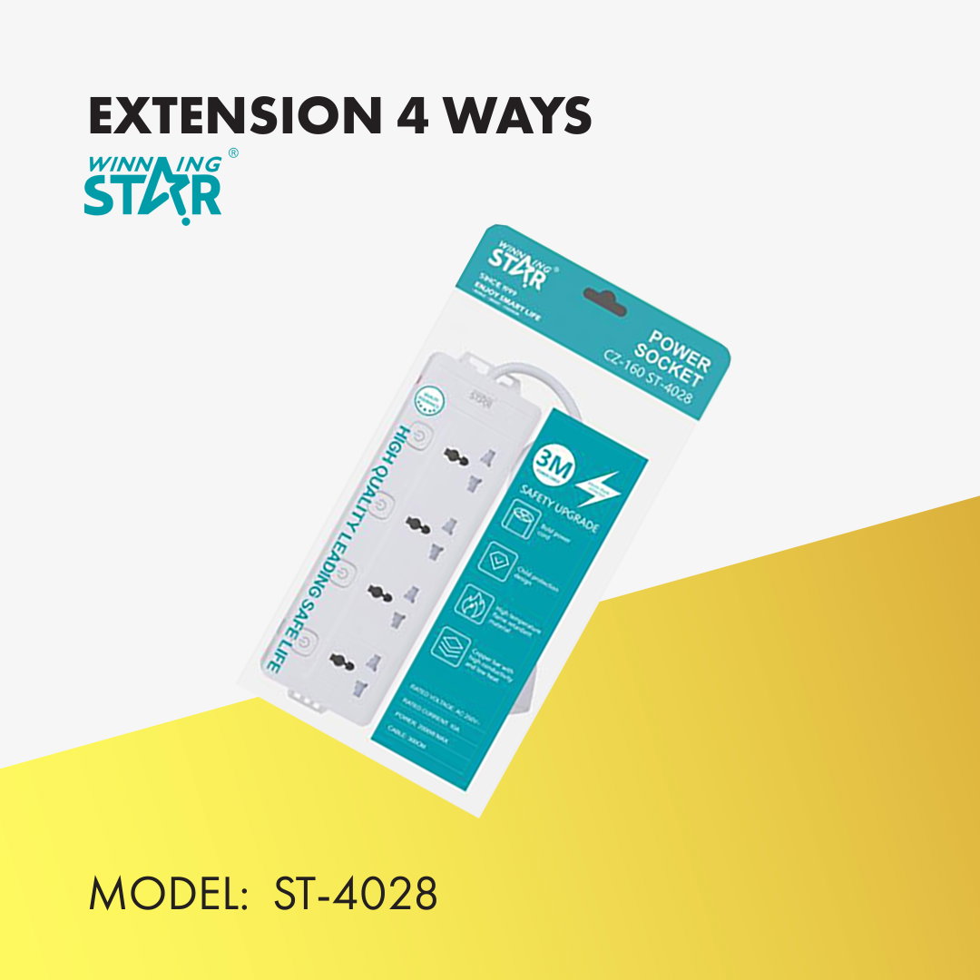 WINNINGSTAR EXTENSION SOCKET 4 PORTS ST-4028