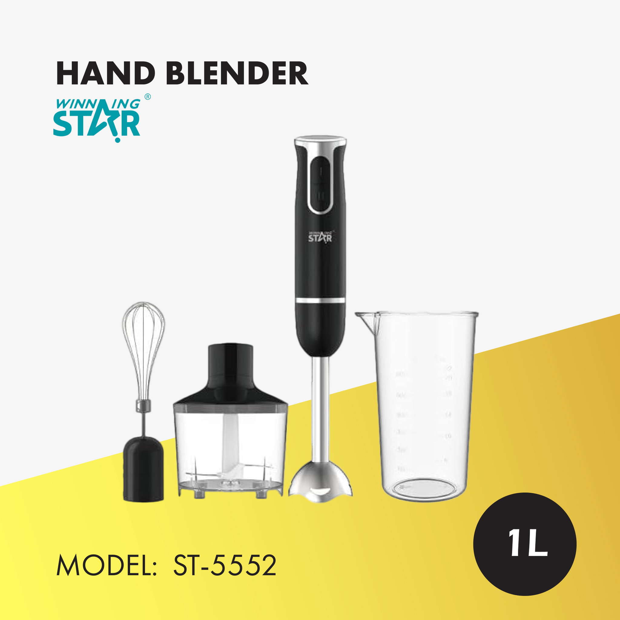 Winningstar 600W 3 in 1 Immersion Hand Blender ST-5552_0