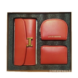 Coffret 3 Pièces Femme (Portefeuille + Porte-cartes + Pochette)